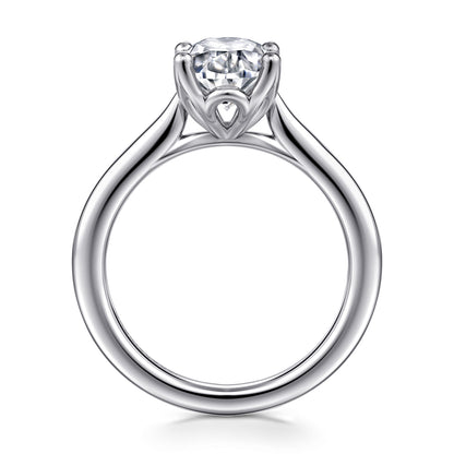 14K White Gold Gold Oval Lotus Diamond Engagement Ring — Gabriel & Co. ER16712O8W4JJJ; center stone shown for illustration, not included