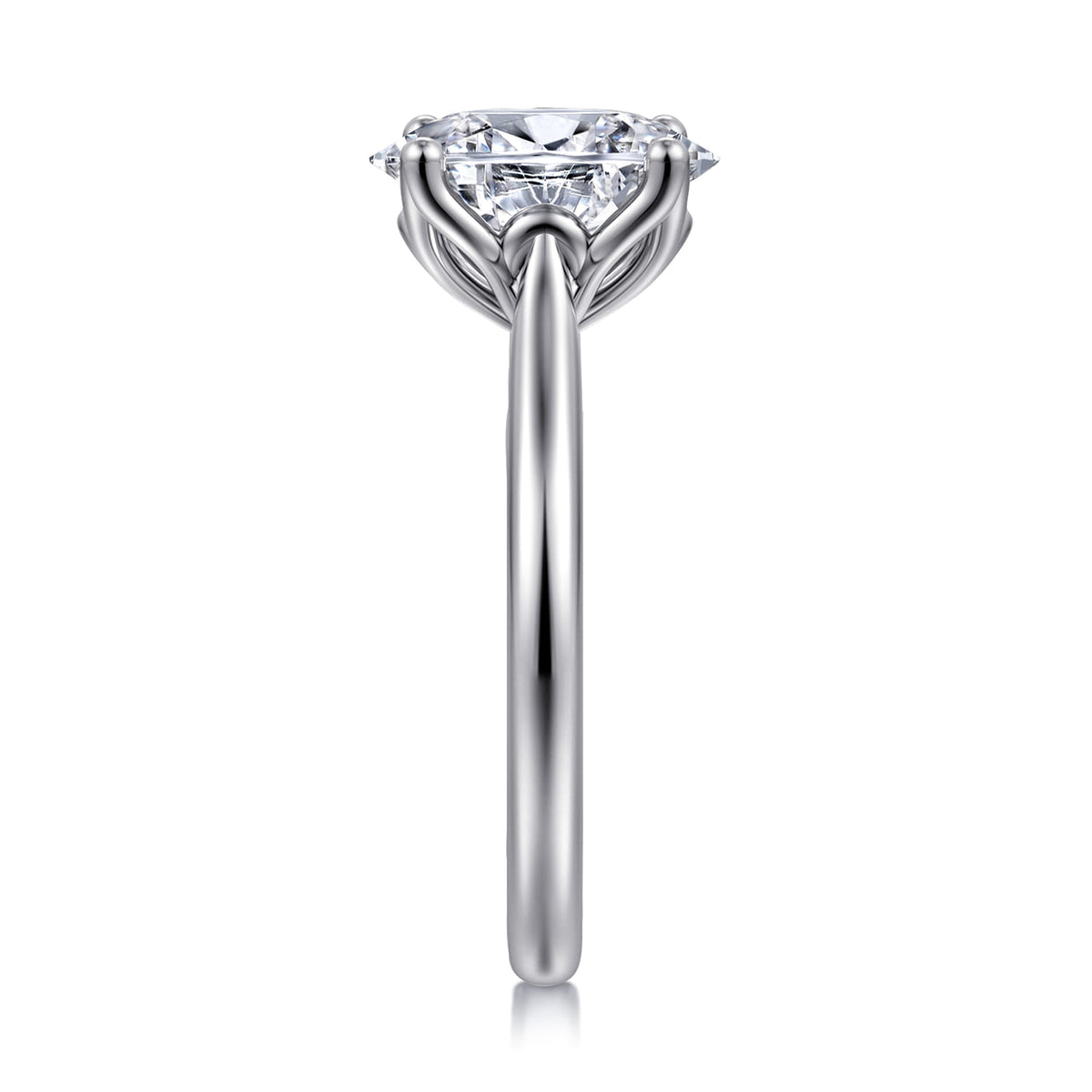 14K White Gold Gold Oval Lotus Diamond Engagement Ring — Gabriel & Co. ER16712O8W4JJJ; center stone shown for illustration, not included