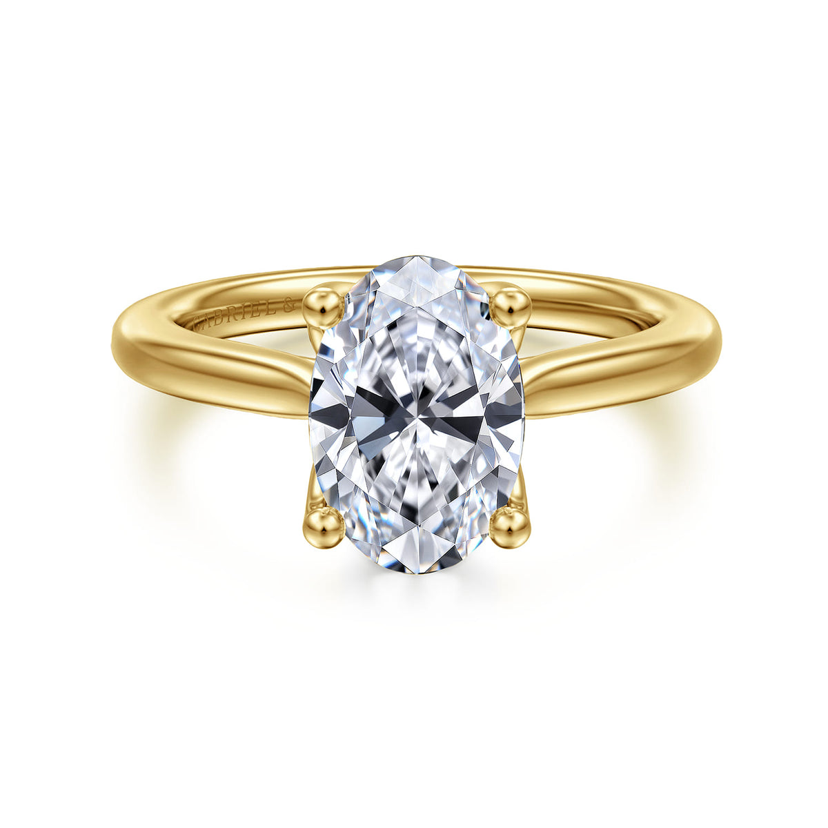 14K Yellow Gold Oval Lotus Diamond Engagement Ring — Gabriel & Co. ER16712O8Y4JJJ; center stone shown for illustration, not included