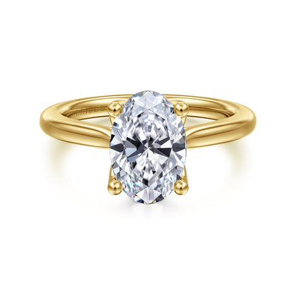 14K Yellow Gold Oval Lotus Diamond Engagement Ring — Gabriel & Co. ER16712O8Y4JJJ; center stone shown for illustration, not included