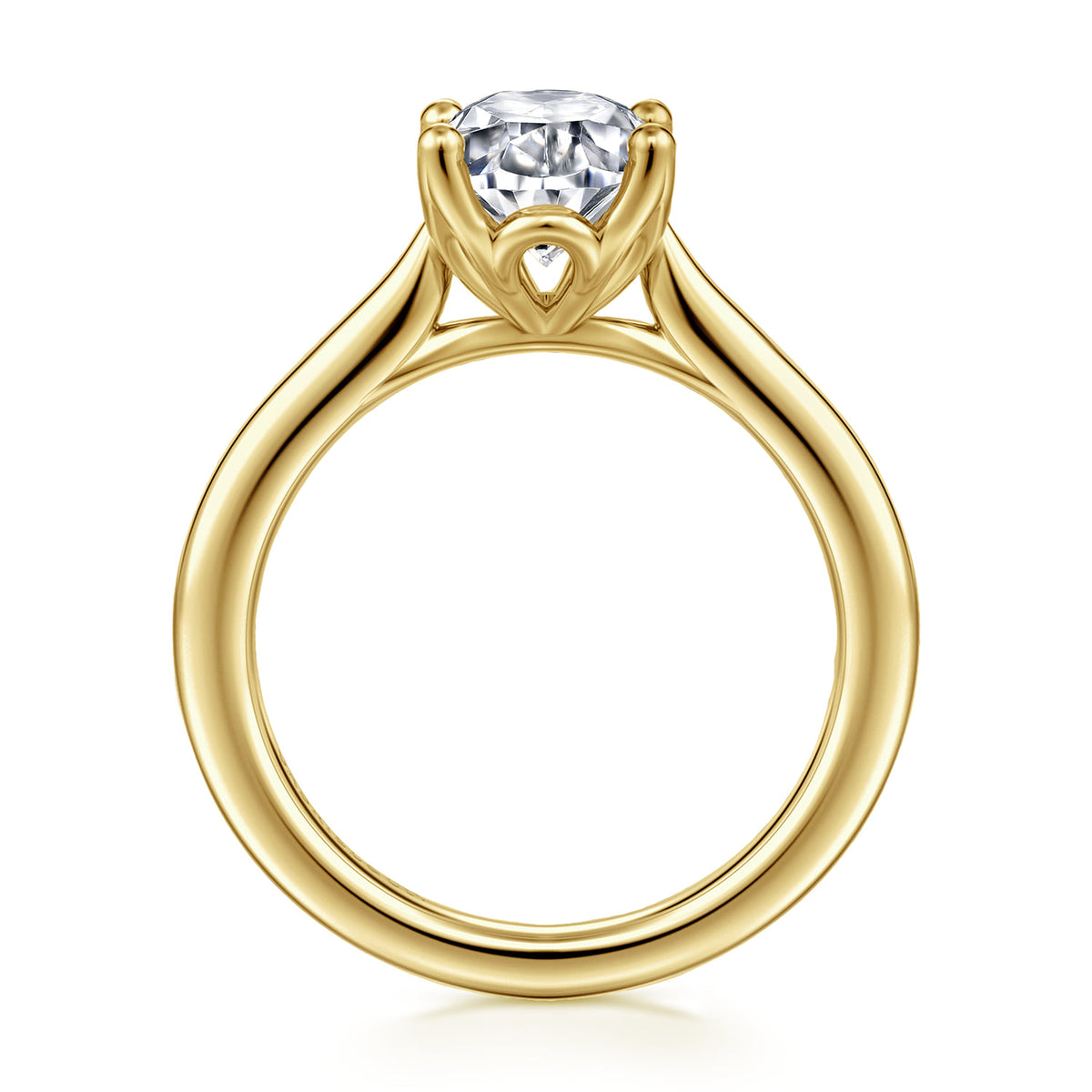 14K Yellow Gold Oval Lotus Diamond Engagement Ring — Gabriel & Co. ER16712O8Y4JJJ; center stone shown for illustration, not included
