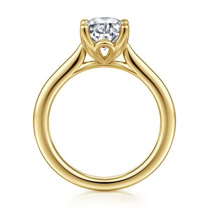 14K Yellow Gold Oval Lotus Diamond Engagement Ring — Gabriel & Co. ER16712O8Y4JJJ; center stone shown for illustration, not included
