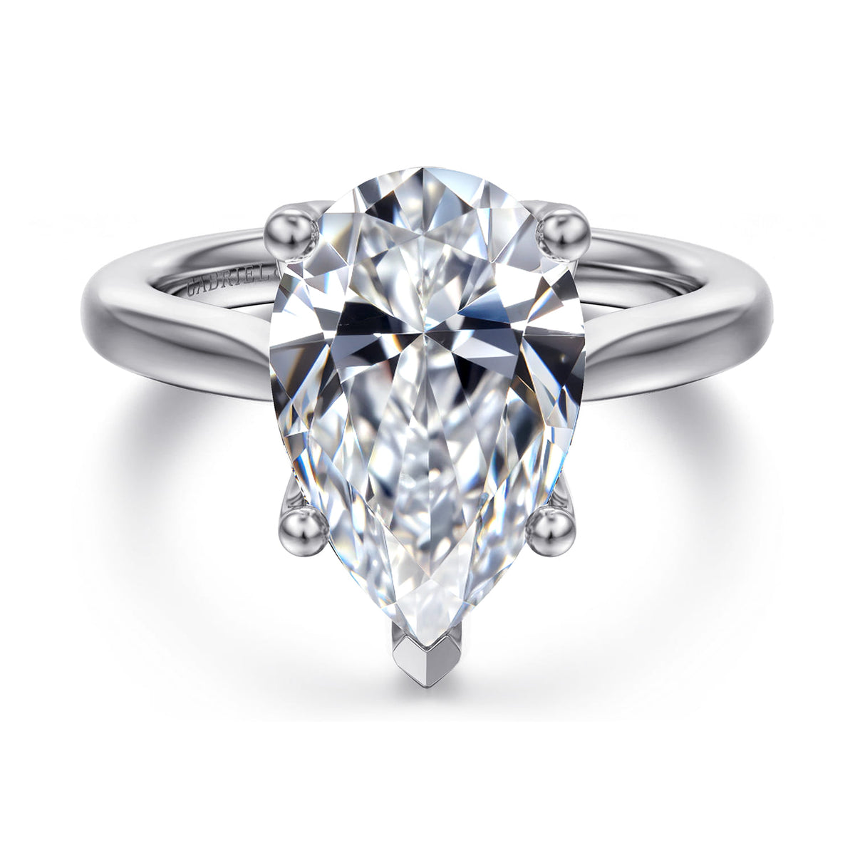 14K White Gold Pear Shape Lotus Diamond Engagement Ring — ER16712P17W4JJJ; center stone shown for illustration, not included