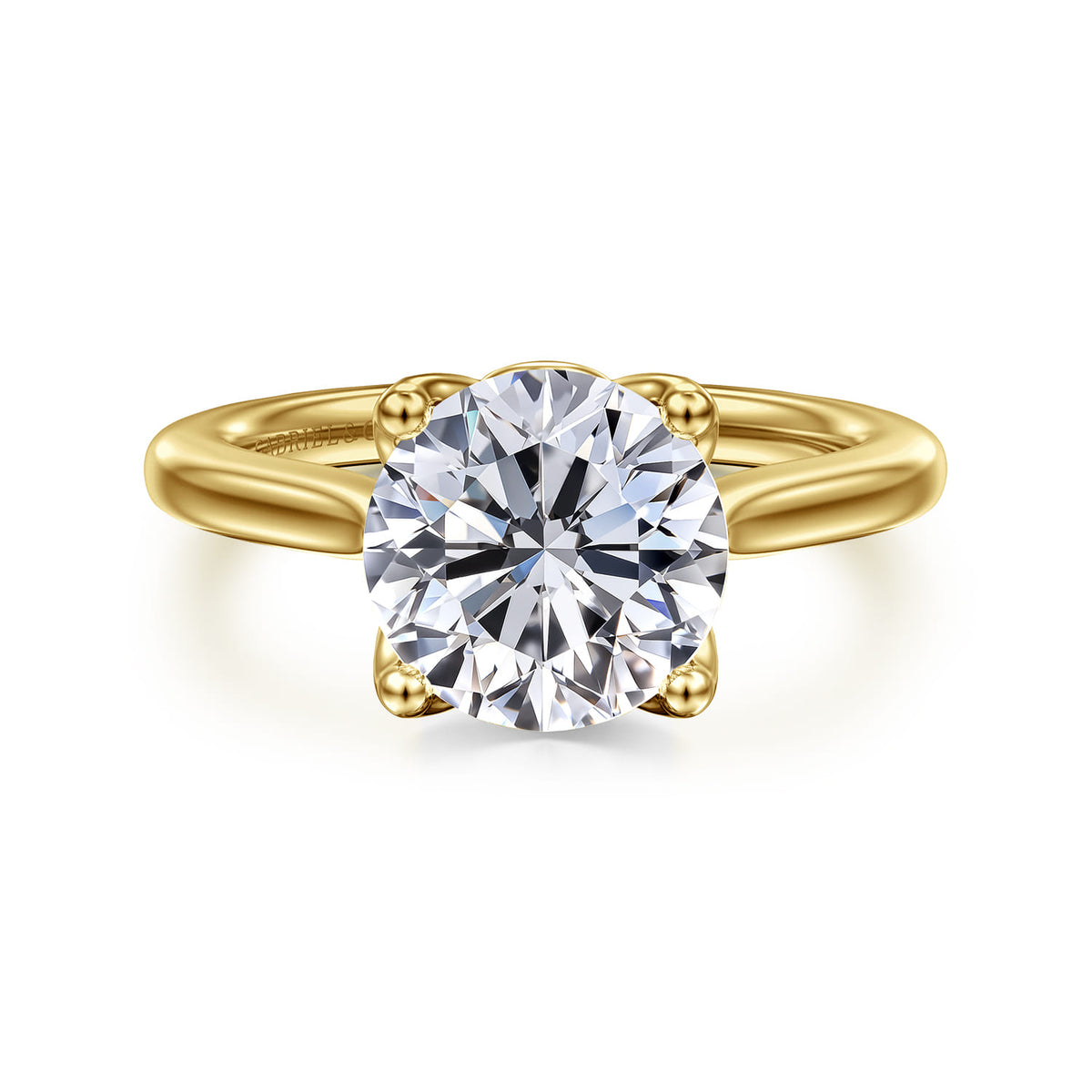 14K Yellow Gold Round Lotus Diamond Engagement Ring — ER16712R12Y4JJJ; center stone shown for illustration, not included