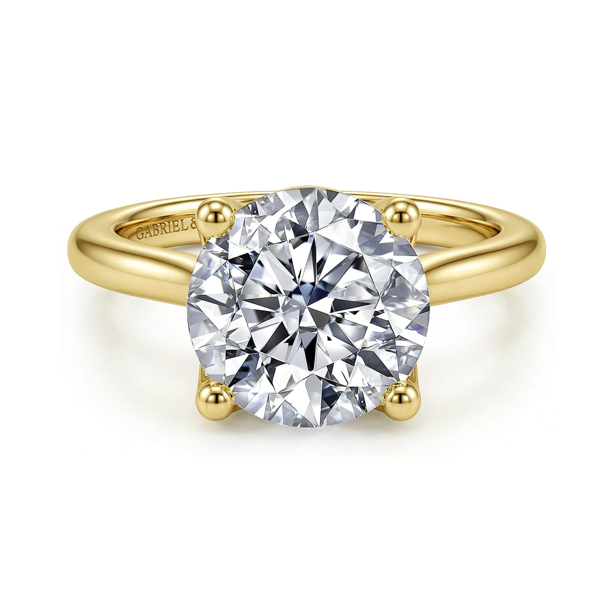 14K Yellow Gold Round Lotus Diamond Engagement Ring — ER16712R16Y4JJJ; center stone shown for illustration, not included