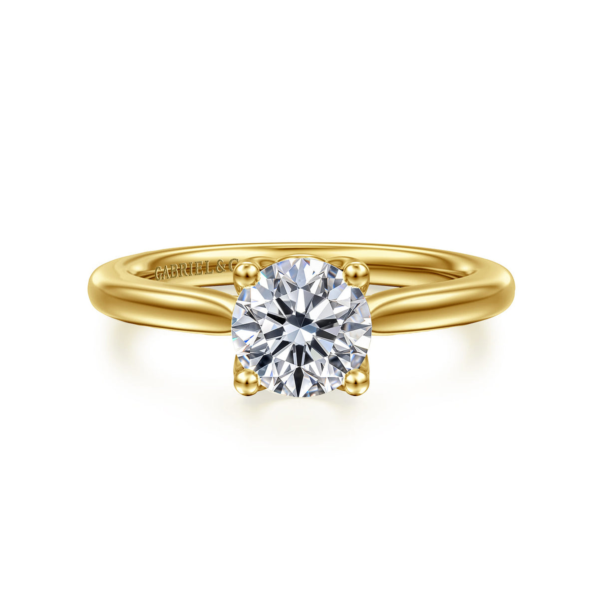 14K Yellow Gold Round Lotus Diamond Engagement Ring — ER16712R4Y4JJJ; center stone shown for illustration, not included