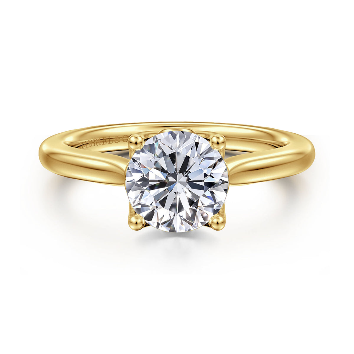 14K Yellow Gold Round Lotus Diamond Engagement Ring — ER16712R6Y4JJJ; center stone shown for illustration, not included