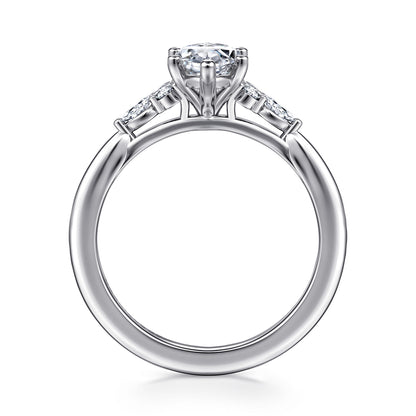 14K White Gold 6 Prong Marquise Shape Diamond Engagement Ring — Gabriel & Co. ER16855M5W44JJ; center stone shown for illustration, not included