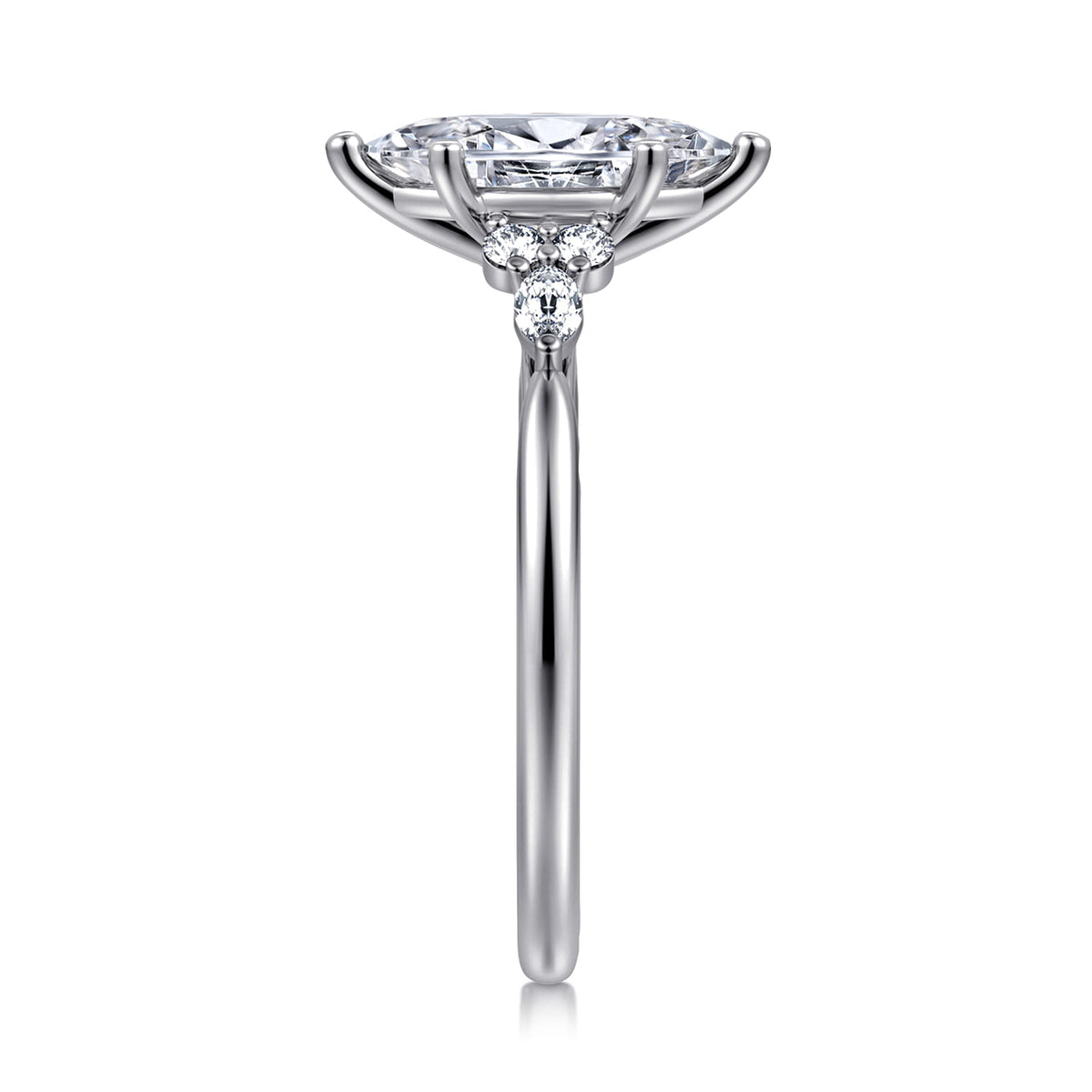 14K White Gold 6 Prong Marquise Shape Diamond Engagement Ring — Gabriel & Co. ER16855M5W44JJ; center stone shown for illustration, not included