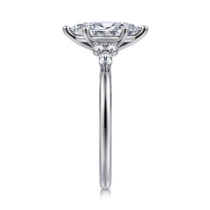14K White Gold 6 Prong Marquise Shape Diamond Engagement Ring — Gabriel & Co. ER16855M5W44JJ; center stone shown for illustration, not included