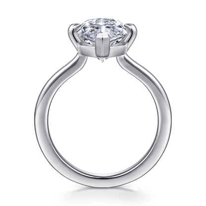 14K White Gold Marquise Shape Solitaire Diamond Engagement Ring — Gabriel & Co. ER16858M16W4JJJ; center stone shown for illustration, not included
