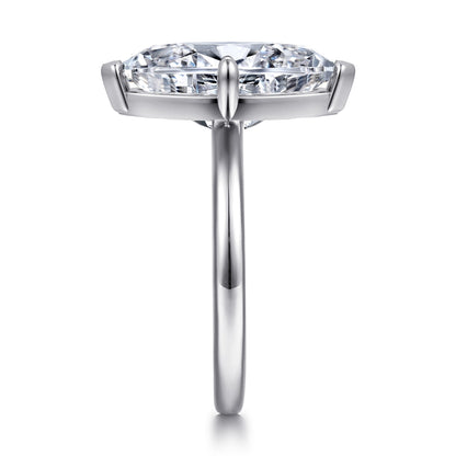 14K White Gold Marquise Shape Solitaire Diamond Engagement Ring — Gabriel & Co. ER16858M16W4JJJ; center stone shown for illustration, not included