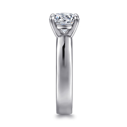 14K White Gold Round Solitaire Diamond Engagement Ring — Gabriel & Co. ER16859R8W4JJJ; center stone shown for illustration, not included