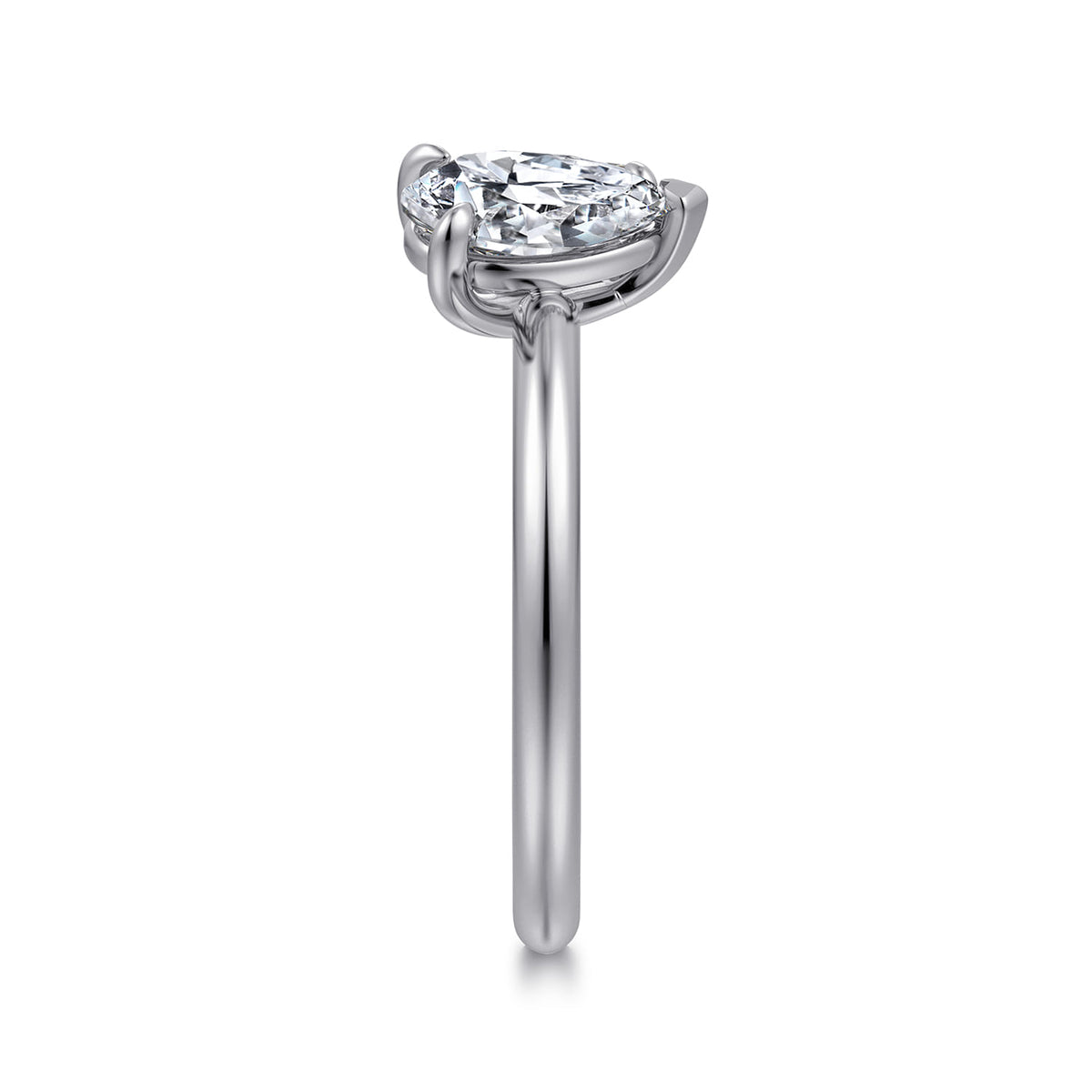 14K White Gold Toi et Moi Pear Shape Diamond Engagement Ring — Gabriel & Co. ER16863P4W43JJ; center stone shown for illustration, not included