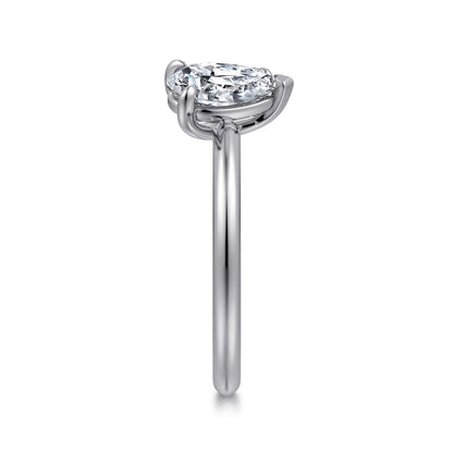 14K White Gold Toi et Moi Pear Shape Diamond Engagement Ring — Gabriel & Co. ER16863P4W43JJ; center stone shown for illustration, not included