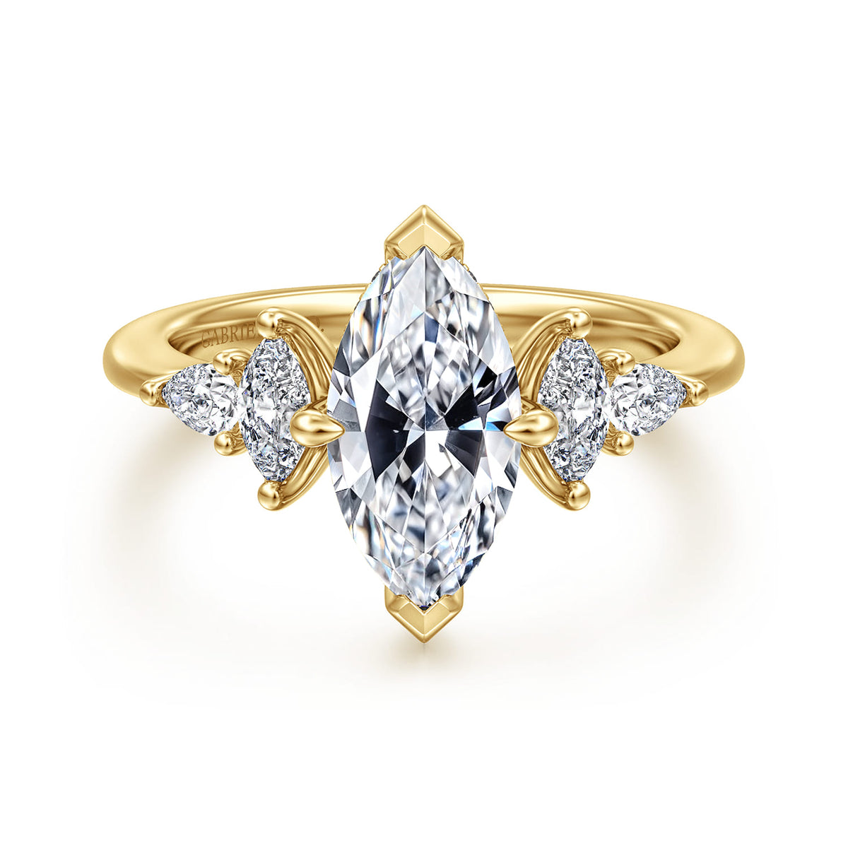 14K Yellow Gold Compass Prong Marquise Shape Diamond Engagement Ring — ER16911M6Y44JJ; center stone shown for illustration, not included