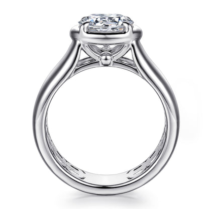 14K White Gold Round Diamond Engagement Ring — Gabriel & Co. ER16914R8W4JJJ; center stone shown for illustration, not included
