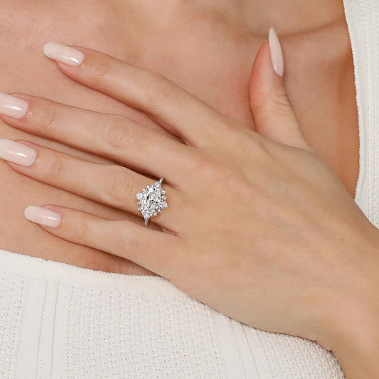14K White Gold Oval Halo Diamond Engagement Ring — Gabriel & Co. ER16962O8W44JJ; center stone shown for illustration, not included