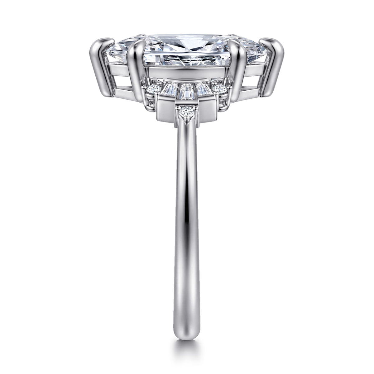 14K White Gold 6 Prong Marquise Shape Diamond Engagement Ring — Gabriel & Co. ER16975M8W44JJ; center stone shown for illustration, not included