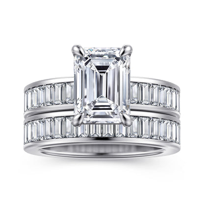 14K White Gold Emerald Cut Diamond Engagement Ring — Gabriel & Co. ER16979E12W43JJ; center stone shown for illustration, not included