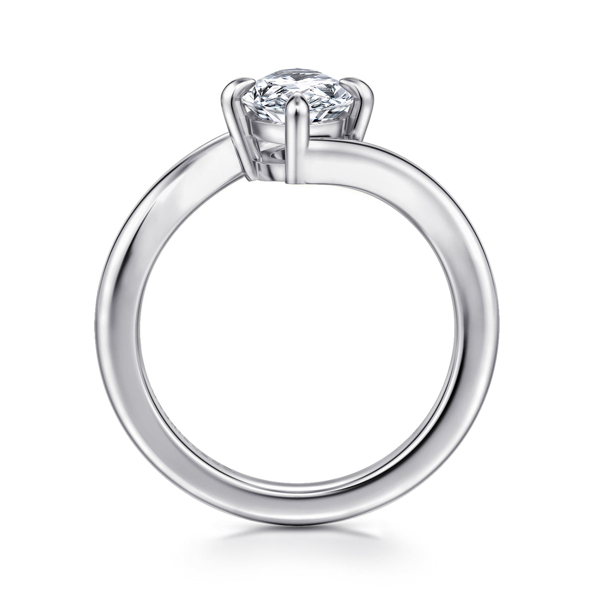 14K White Gold Compass Prong Bypass Marquise Shape Diamond Engagement Ring — Gabriel & Co. ER16994M6W4JJJ; center stone shown for illustration, not included