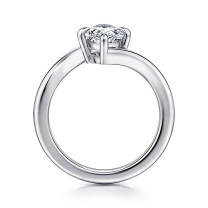 14K White Gold Compass Prong Bypass Marquise Shape Diamond Engagement Ring — Gabriel & Co. ER16994M6W4JJJ; center stone shown for illustration, not included