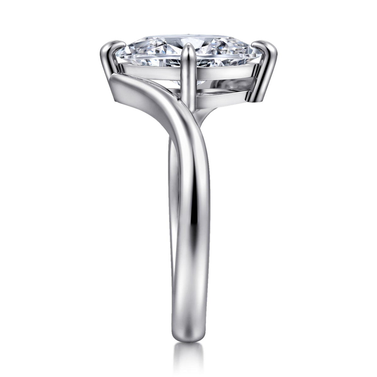 14K White Gold Compass Prong Bypass Marquise Shape Diamond Engagement Ring — Gabriel & Co. ER16994M6W4JJJ; center stone shown for illustration, not included