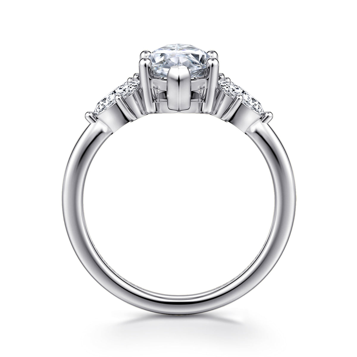 14K White Gold Marquise Shape Diamond Engagement Ring — Gabriel & Co. ER16996M8W43JJ; center stone shown for illustration, not included