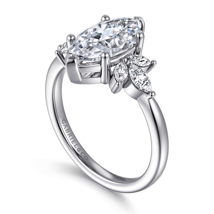 14K White Gold Marquise Shape Diamond Engagement Ring — Gabriel & Co. ER16996M8W43JJ; center stone shown for illustration, not included