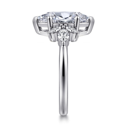 14K White Gold Marquise Shape Diamond Engagement Ring — Gabriel & Co. ER16996M8W43JJ; center stone shown for illustration, not included