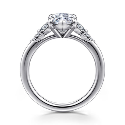 14K White Gold Marquise Shape Diamond Engagement Ring — Gabriel & Co. ER17032M12W44JJ; center stone shown for illustration, not included