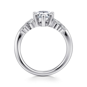 14K White Gold Bypass Pear Shape Diamond Engagement Ring — Gabriel & Co. ER17106P8W44JJ; center stone shown for illustration, not included