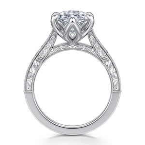 Vintage Inspired 14K White Gold Marquise Solitaire Engagement Ring — Gabriel & Co. ER17134M13W4JJJ; center stone shown for illustration, not included