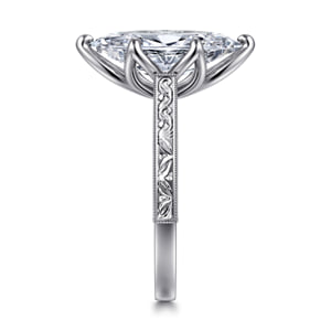Vintage Inspired 14K White Gold Marquise Solitaire Engagement Ring — Gabriel & Co. ER17134M13W4JJJ; center stone shown for illustration, not included