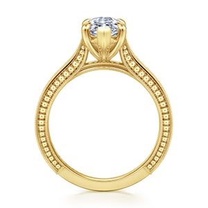 Vintage Inspired 14K Yellow Gold Marquise Shape Solitaire Diamond Engagement Ring — Gabriel & Co. ER17146M8Y4JJJ; center stone shown for illustration, not included