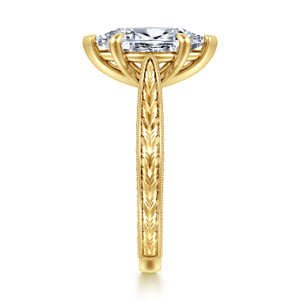 Vintage Inspired 14K Yellow Gold Marquise Shape Solitaire Diamond Engagement Ring — Gabriel & Co. ER17146M8Y4JJJ; center stone shown for illustration, not included