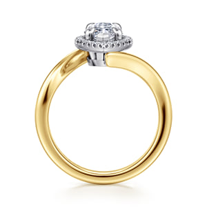 14K White-Yellow Gold Marquise Shahpe Halo Diamond Engagement Ring — Gabriel & Co. ER17187M6M44JJ; center stone shown for illustration, not included