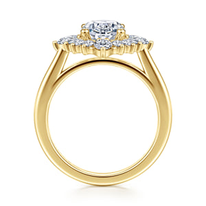 14K Yellow Gold Oval Halo Diamond Engagement Ring — Gabriel & Co. ER17189O8Y44JJ; center stone shown for illustration, not included