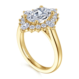 14K Yellow Gold Oval Halo Diamond Engagement Ring — Gabriel & Co. ER17189O8Y44JJ; center stone shown for illustration, not included