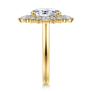 14K Yellow Gold Oval Halo Diamond Engagement Ring — Gabriel & Co. ER17189O8Y44JJ; center stone shown for illustration, not included