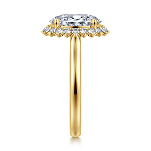 14K Yellow Gold Oval Halo Diamond Engagement Ring — Gabriel & Co. ER17190O12Y44JJ; center stone shown for illustration, not included