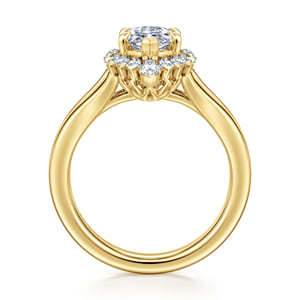 14K Yellow Gold Marquise Shahpe Halo Diamond Engagement Ring — Gabriel & Co. ER17191M6Y43JJ; center stone shown for illustration, not included