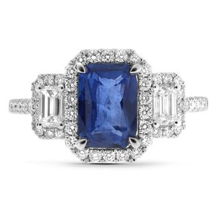 Emerald Cut Sapphire Ring — view 1