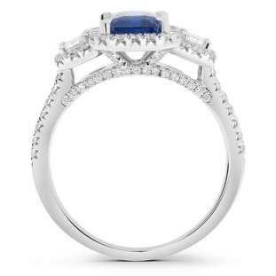 Emerald Cut Sapphire Ring — view 2