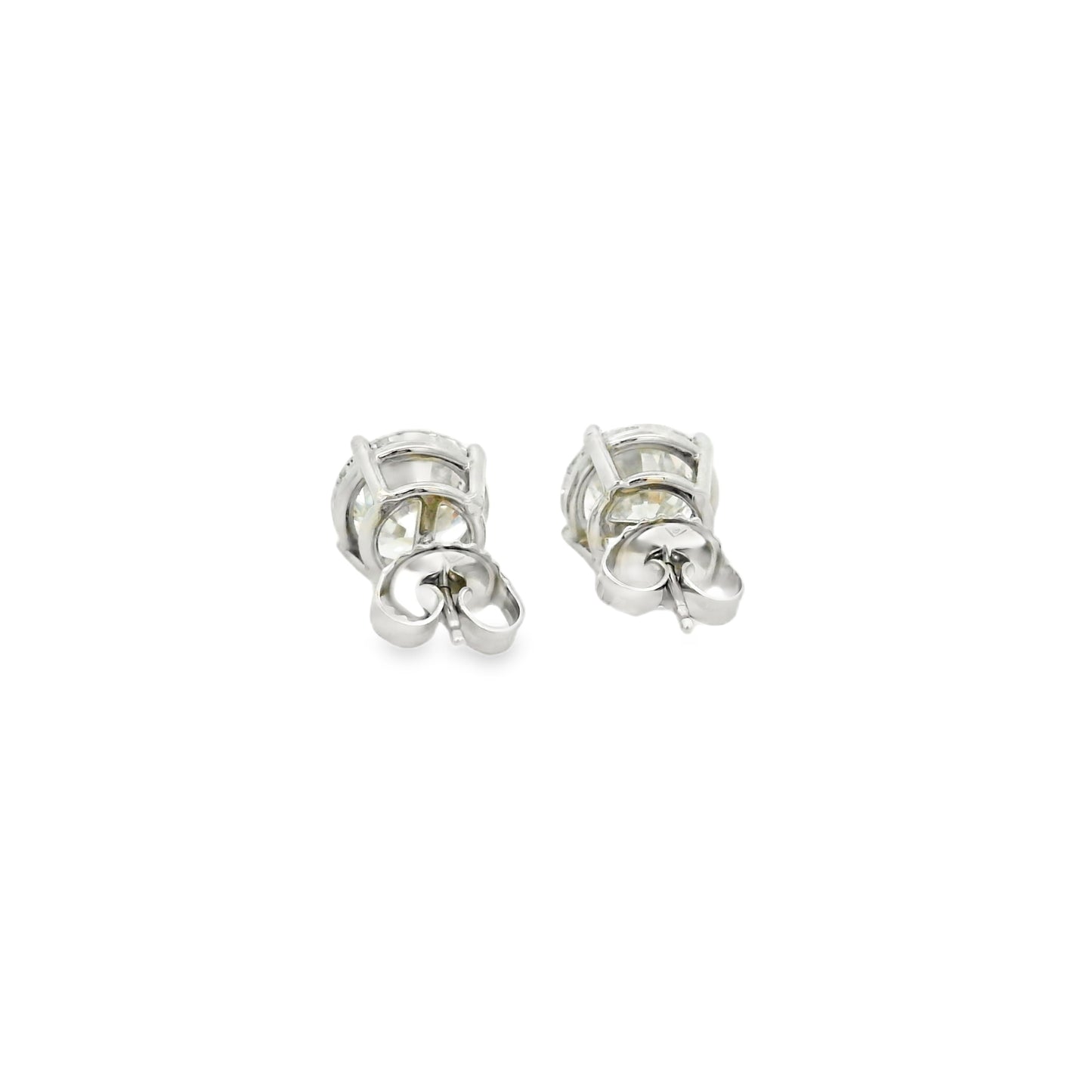 14K White Gold GIA Certified Earrings Set