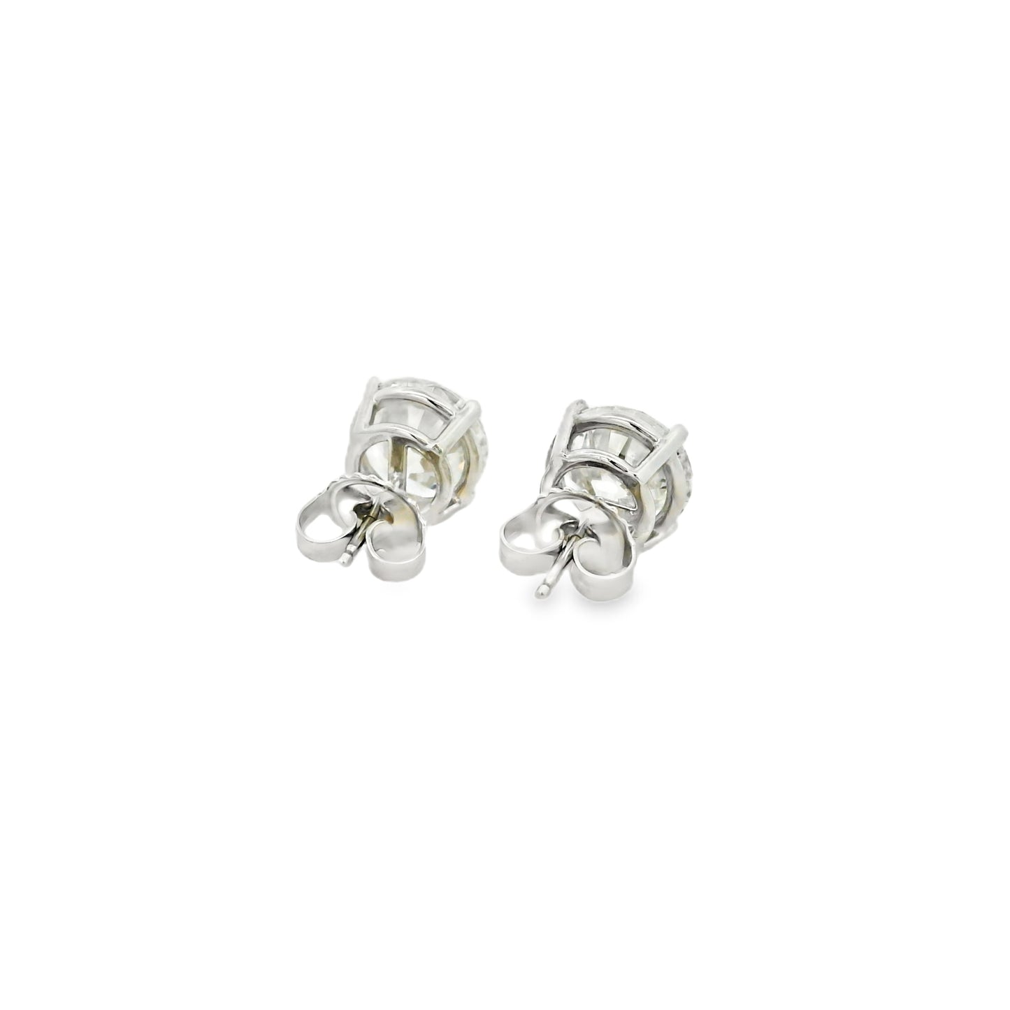 14K White Gold GIA Certified Earrings Set
