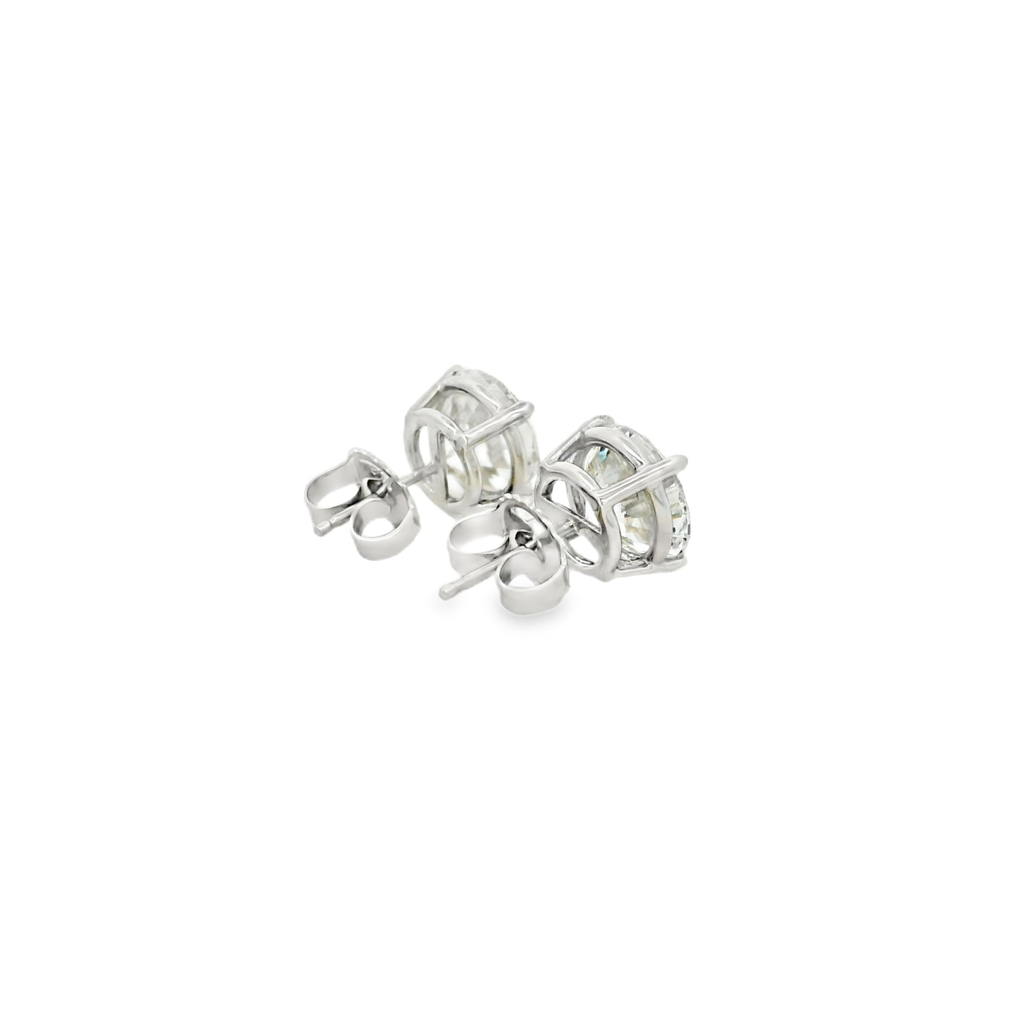 14K White Gold GIA Certified Earrings Set