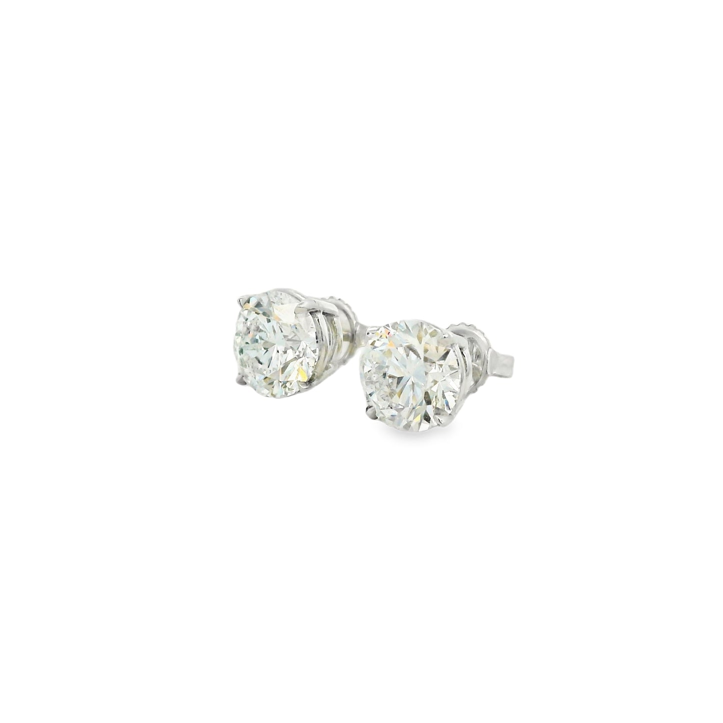 14K White Gold GIA Certified Earrings Set