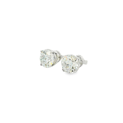 14K White Gold GIA Certified Earrings Set