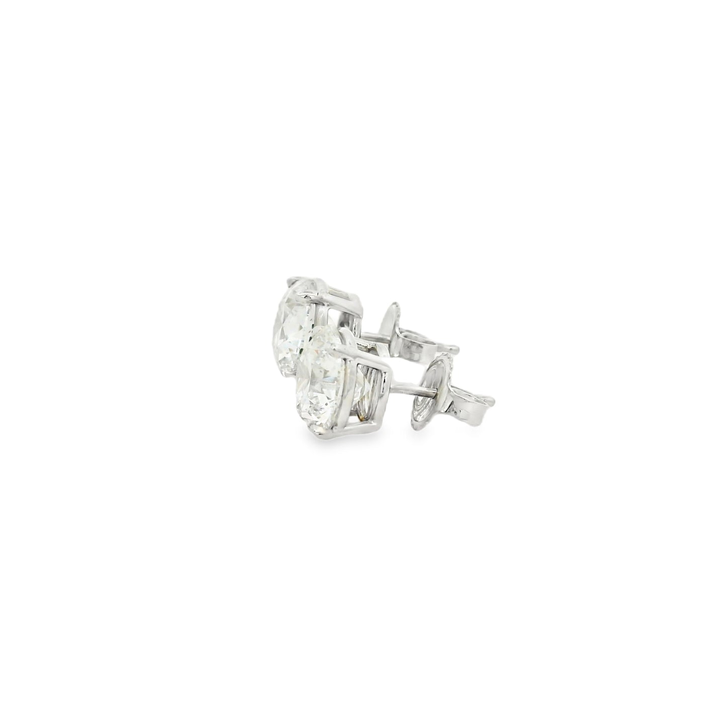 14K White Gold GIA Certified Earrings Set